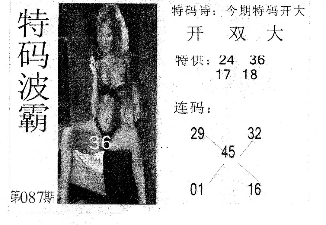 六合彩087期特码波霸(黑白)