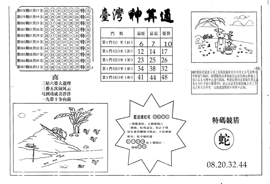 六合彩088期老潮汕澳门三合(黑白)