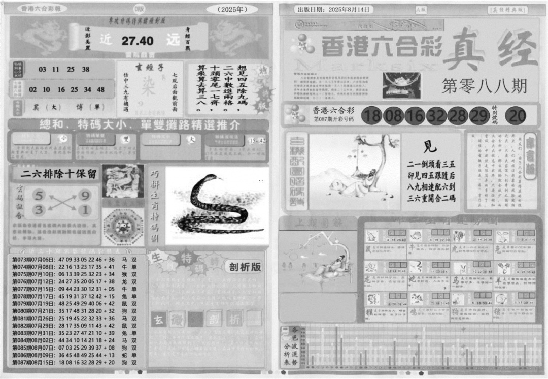 六合彩088期真经A(黑白)