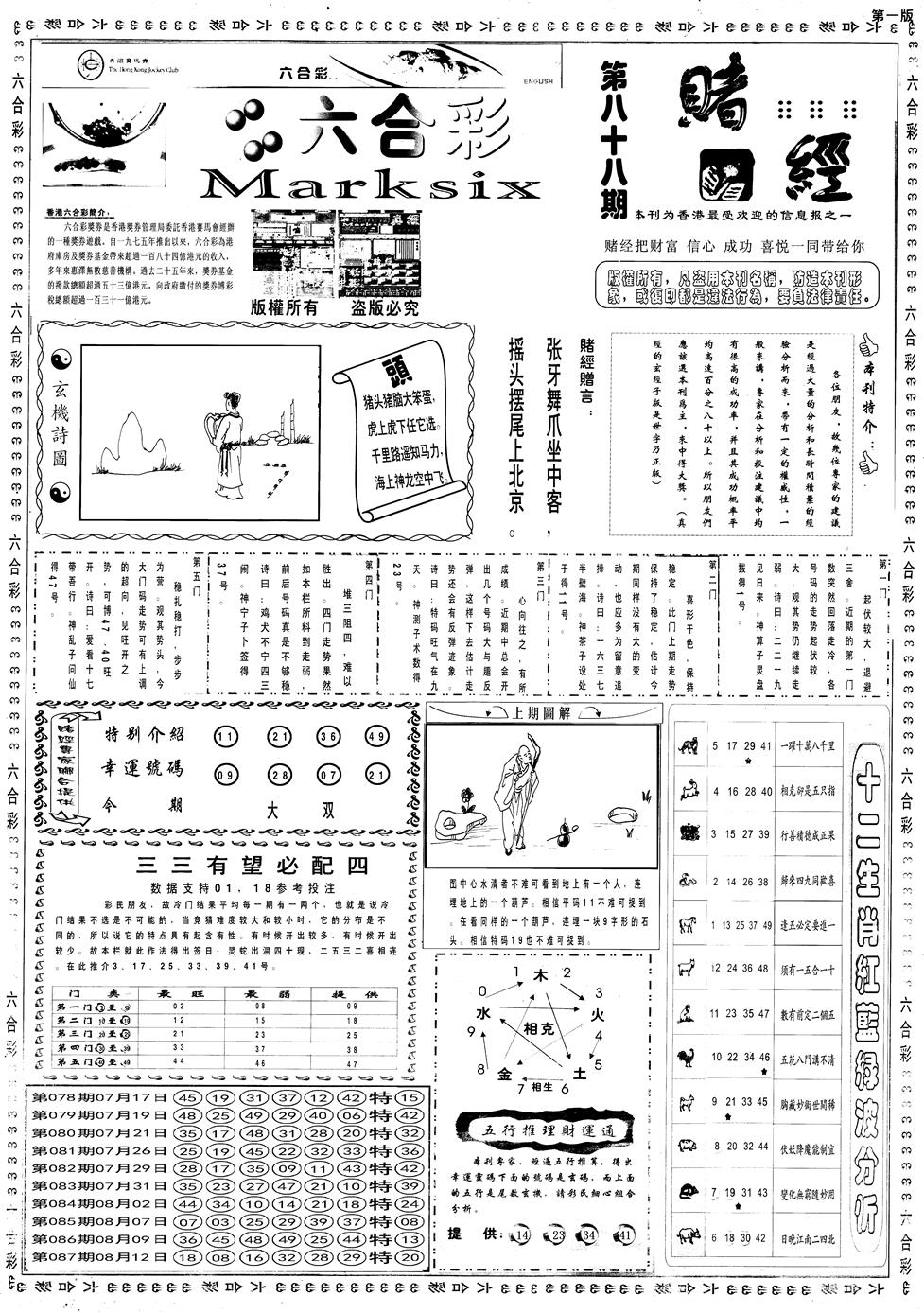 六合彩088期另赌经A(黑白)