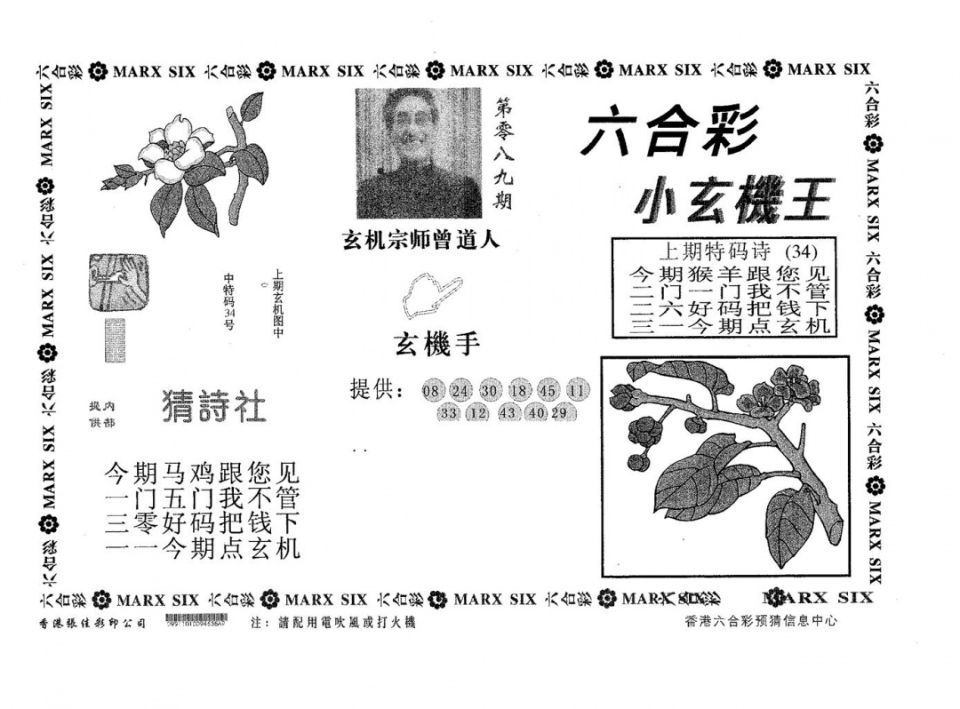 六合彩089期小玄机王(黑白)