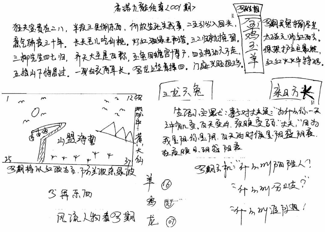 六合彩089期手写九龙内幕B(黑白)