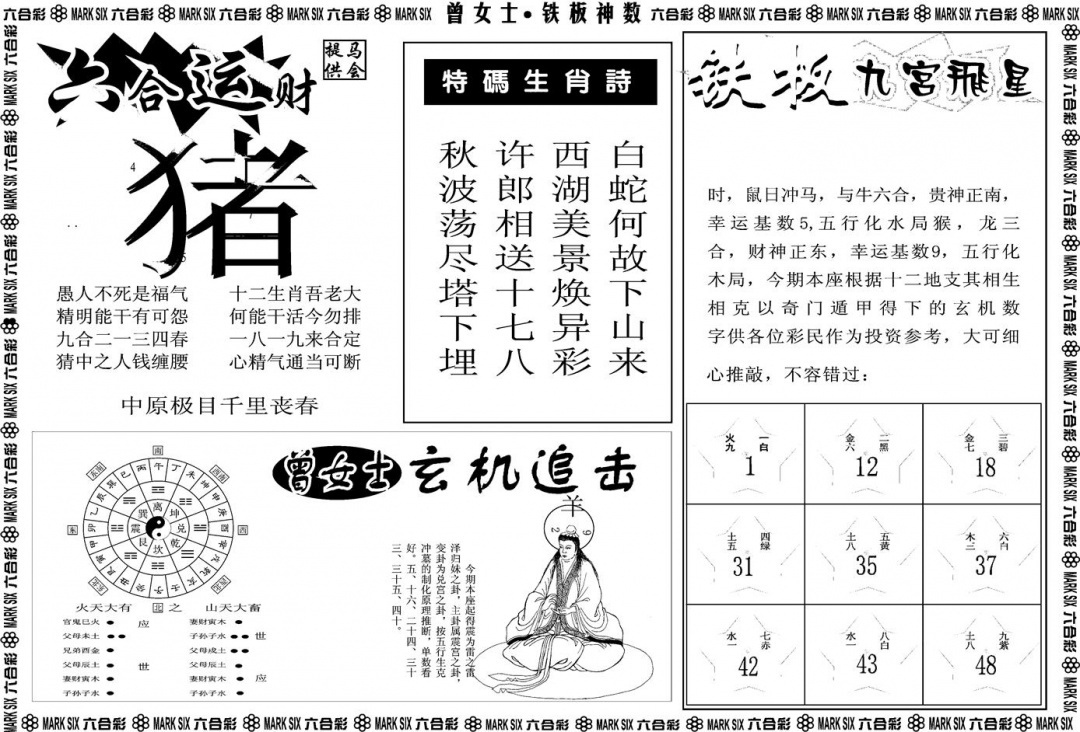 六合彩092期另版曾女士铁板B(黑白)