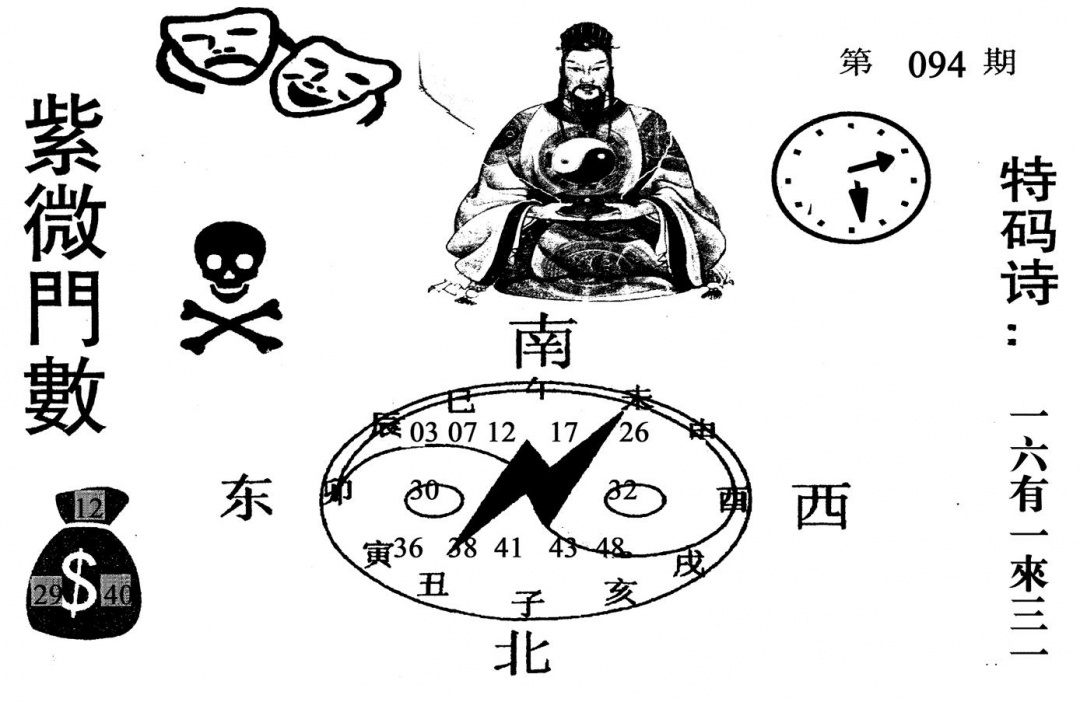 六合彩094期紫微门数(黑白)