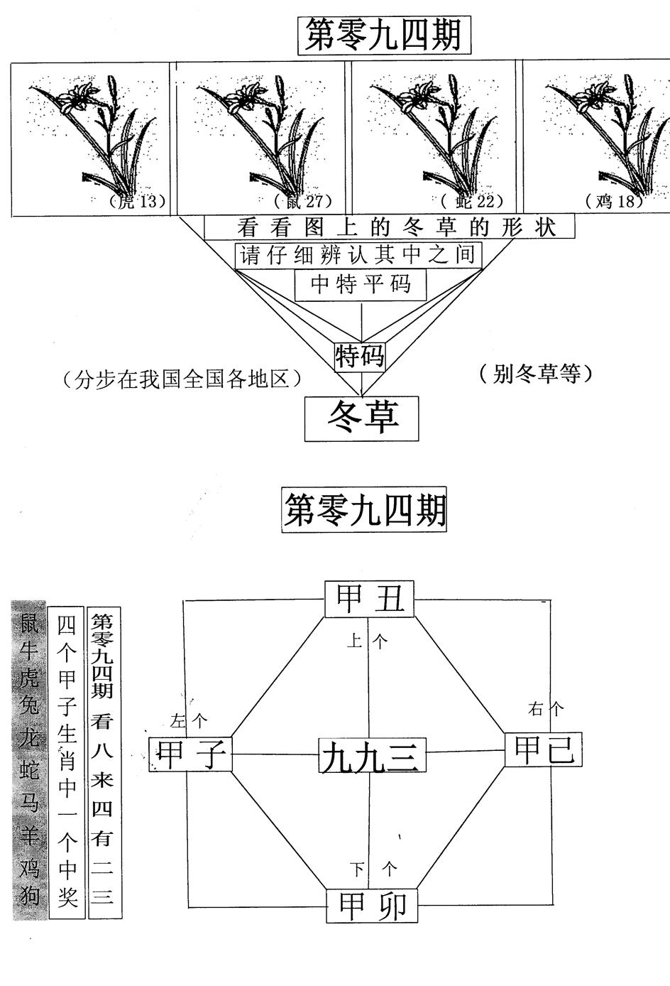 六合彩094期每期一花草(黑白)