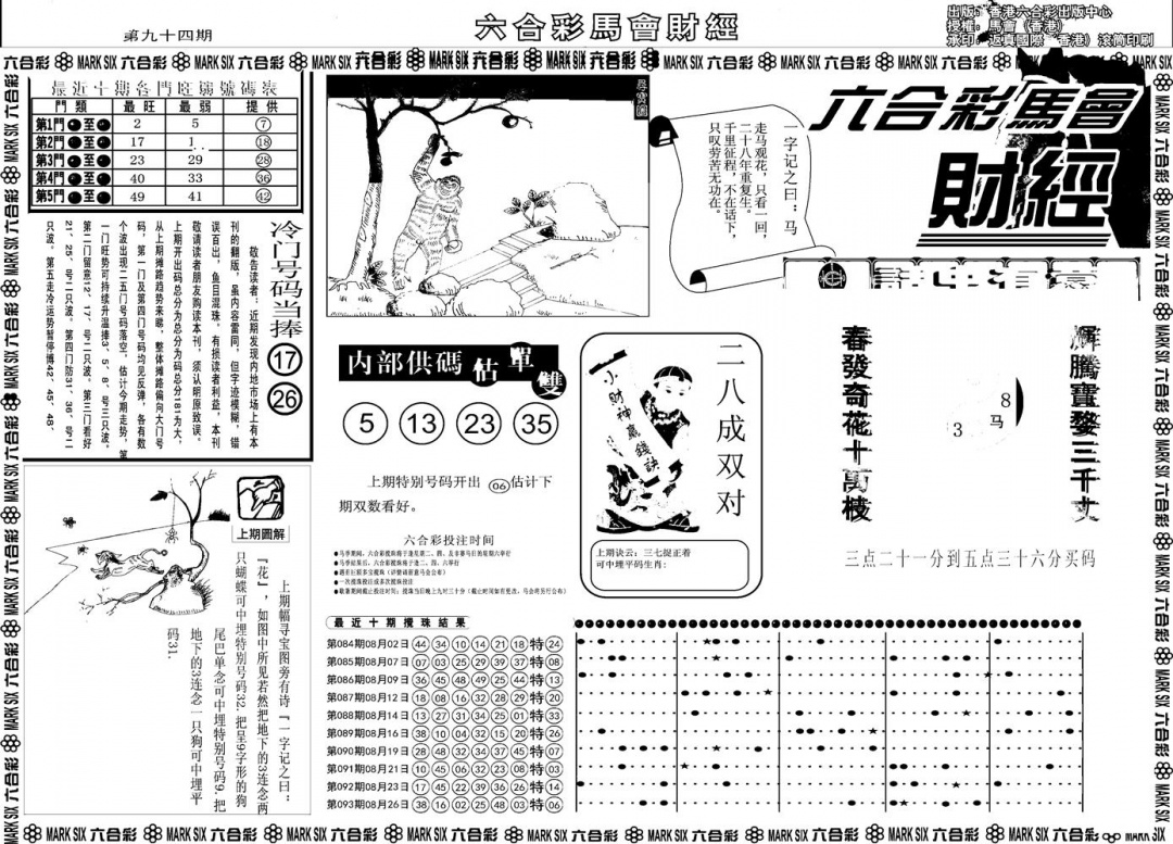 六合彩094期另版马会财经A(黑白)