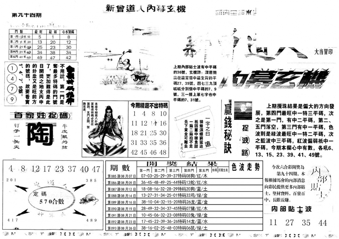 六合彩094期另新内幕A(黑白)