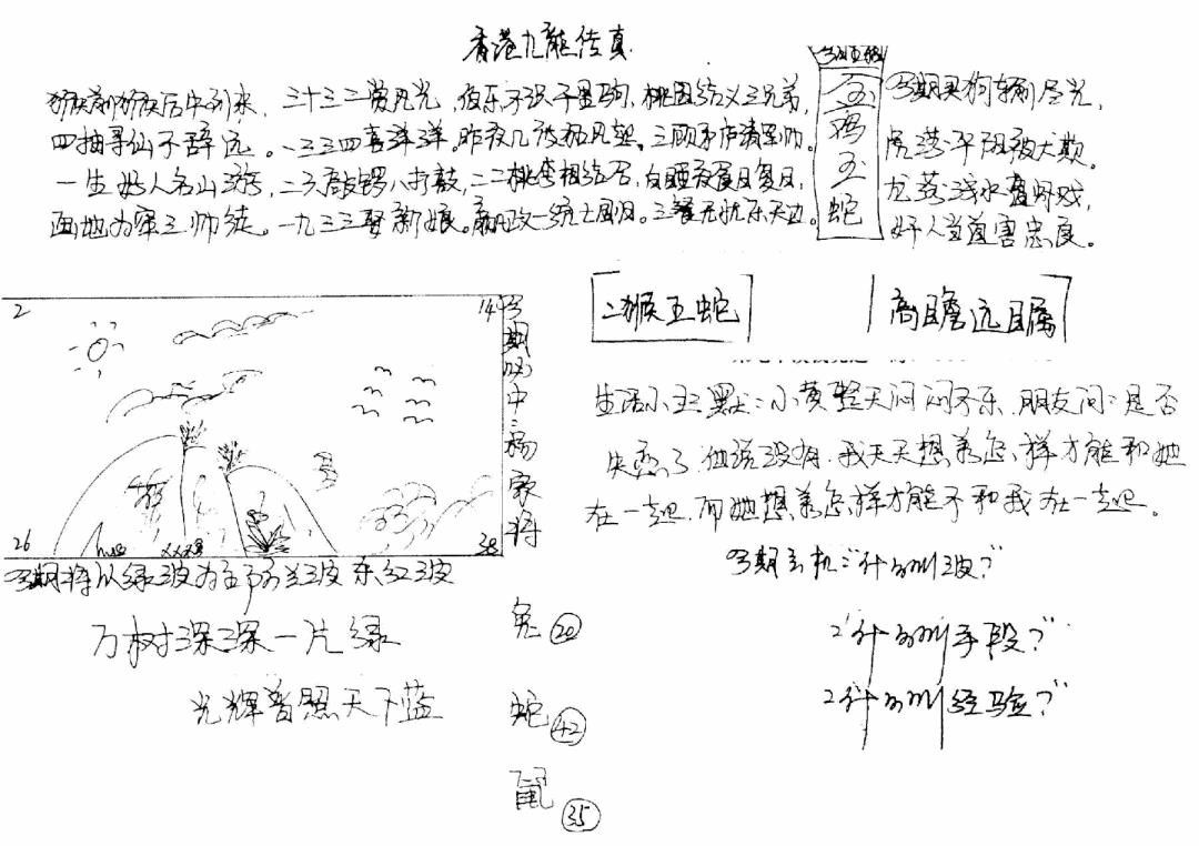 六合彩094期手写九龙内幕(早图)(黑白)