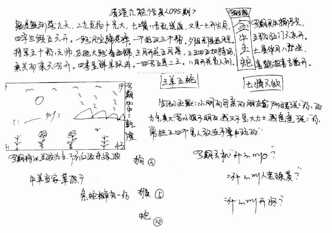 六合彩095期正版手写九龙(黑白)