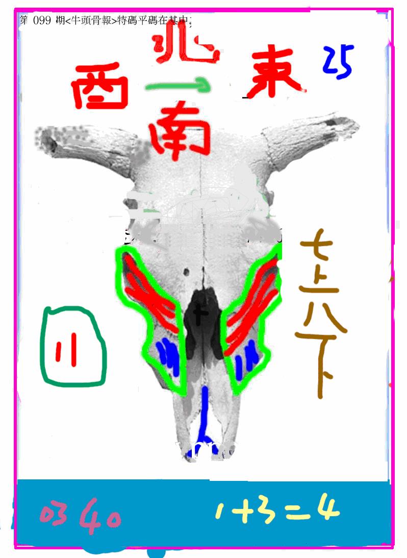 六合彩099期另牛头报(黑白)