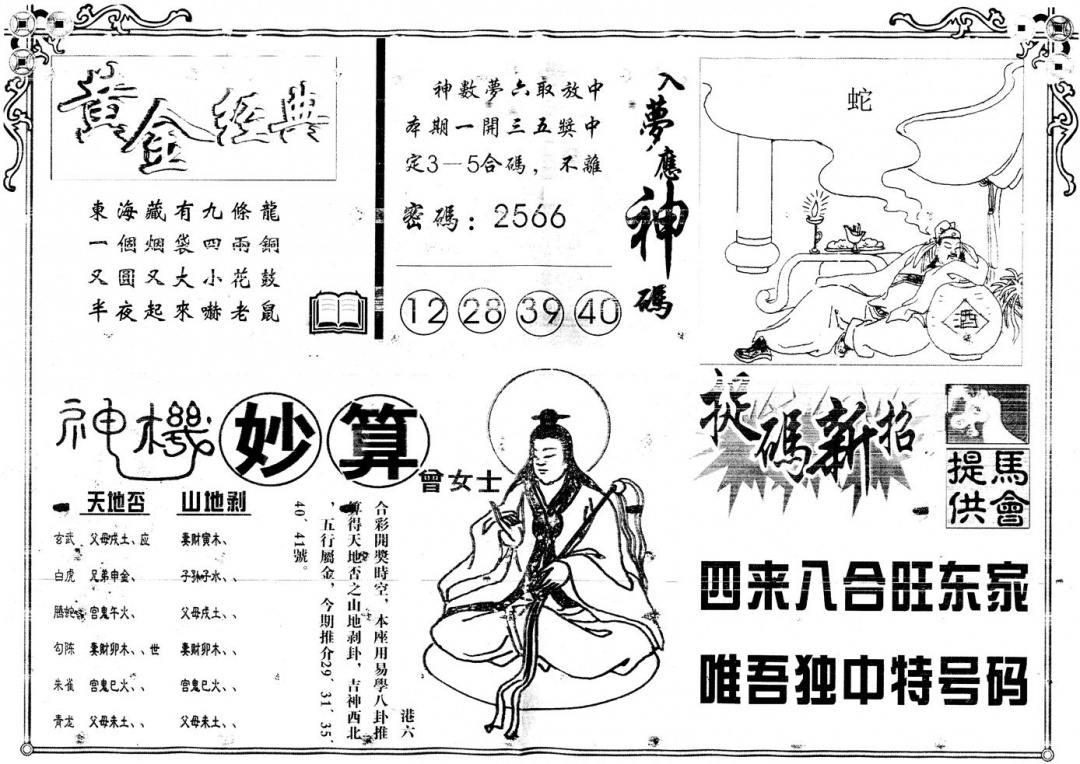 六合彩099期另版老版曾女士B(黑白)