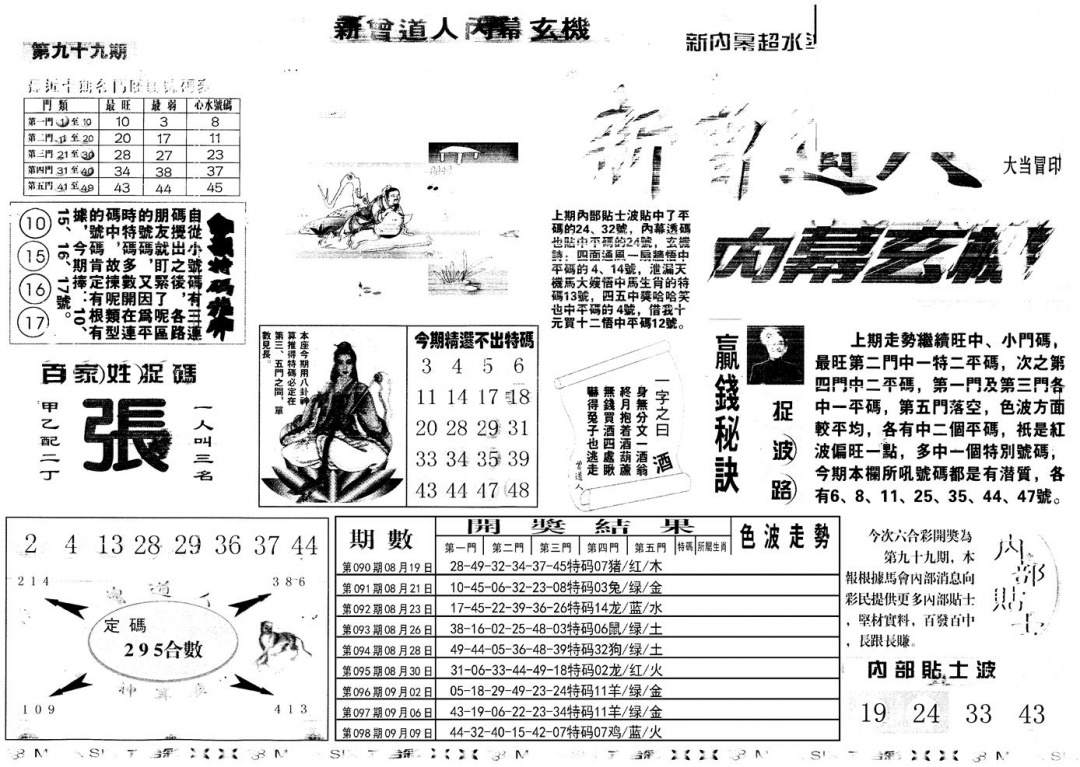 六合彩099期另新内幕A(黑白)