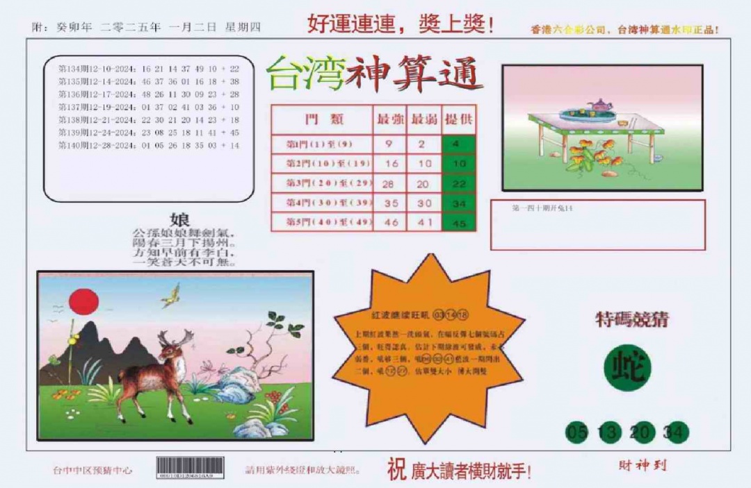 六合彩001期4-台湾神算