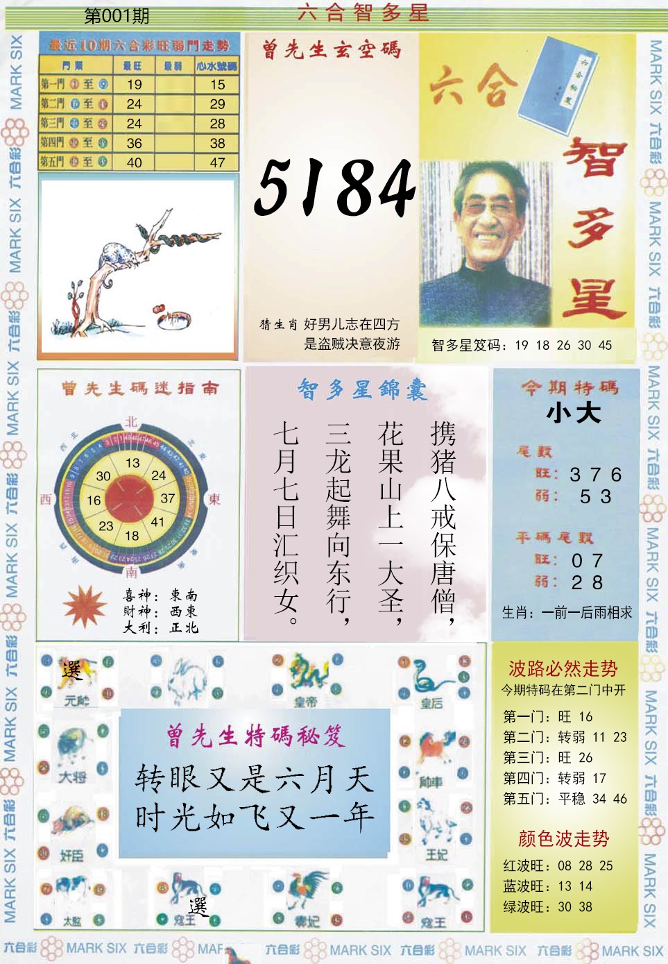 六合彩001期六合智多星