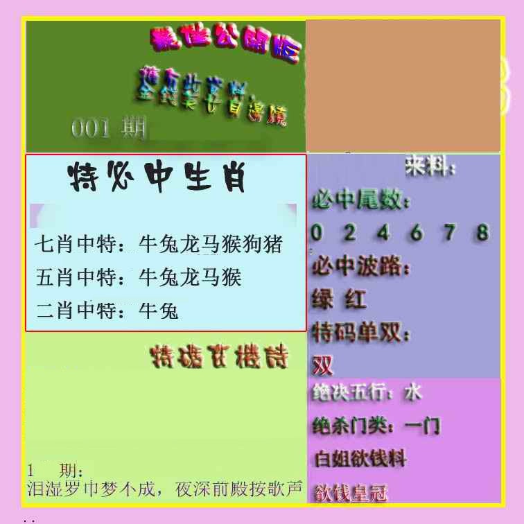 六合彩001期波肖门尾最佳公开版