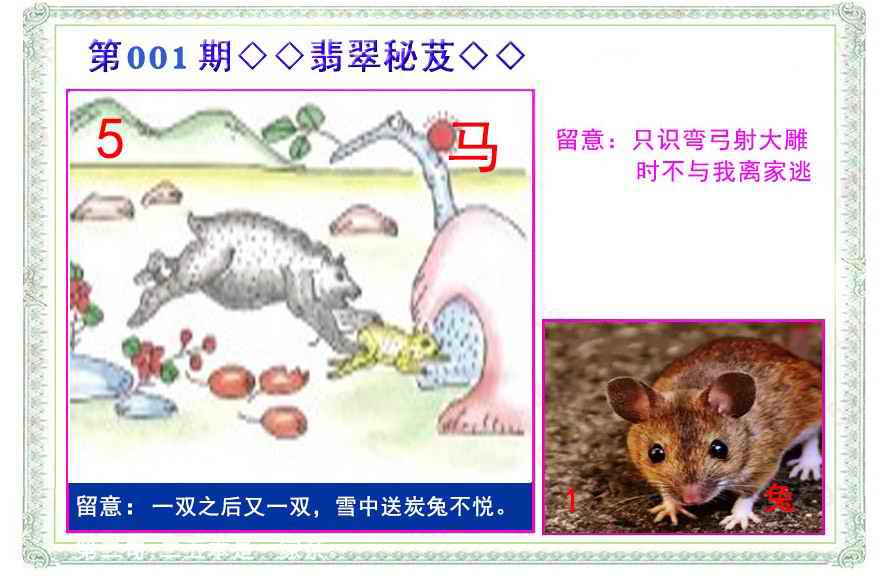 六合彩001期翡翠报