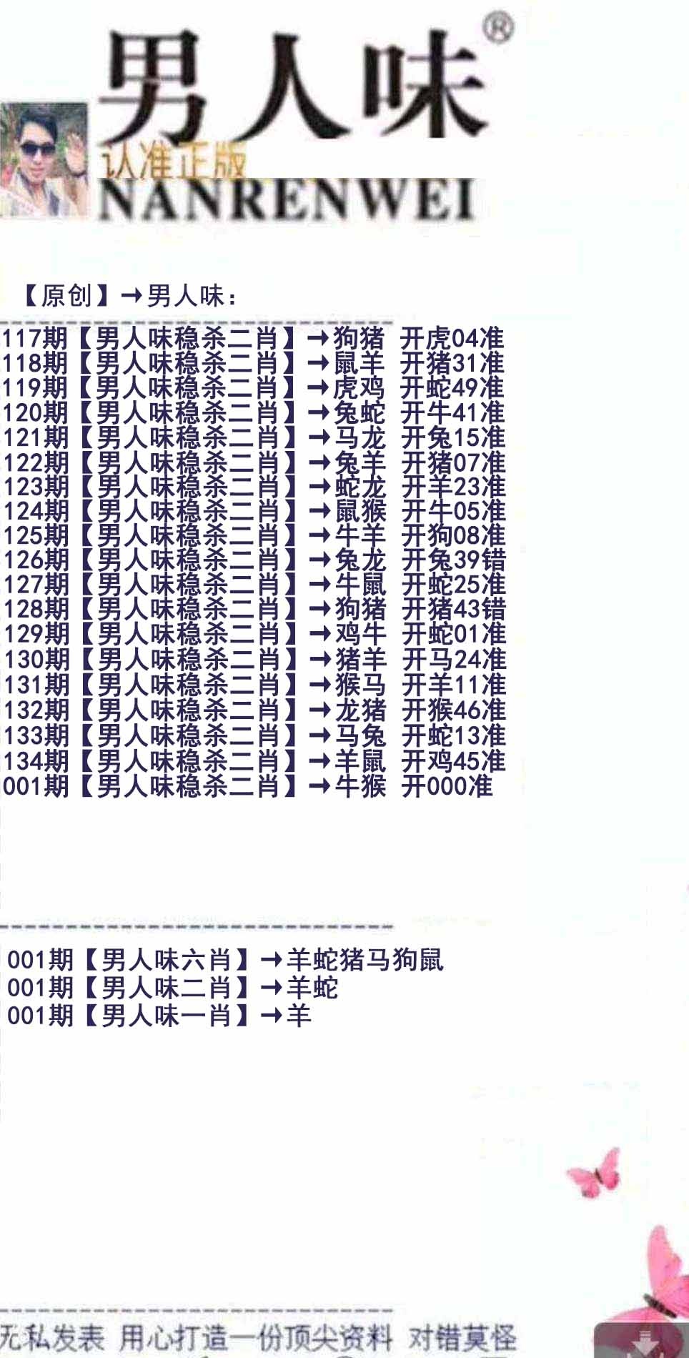 六合彩001期男人味