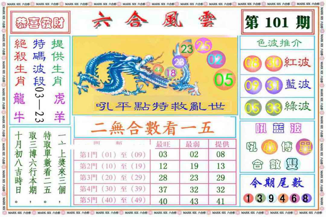 六合彩101期六合风云《另版》
