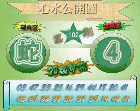 六合彩102期心水公开图