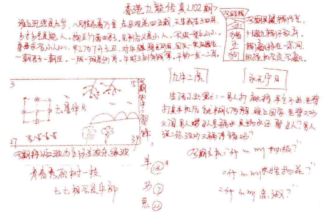 六合彩102期九龙传真(手写)
