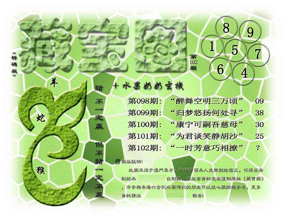 六合彩102期藏宝图(正版)