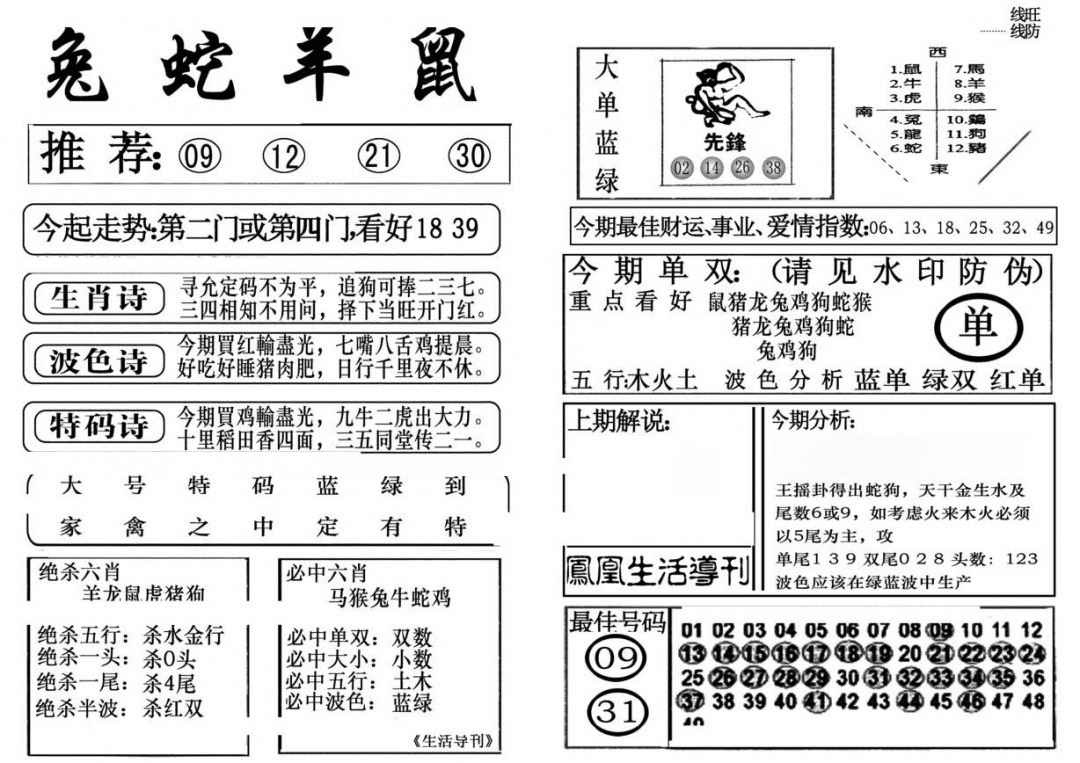 六合彩102期生活快报(新料)
