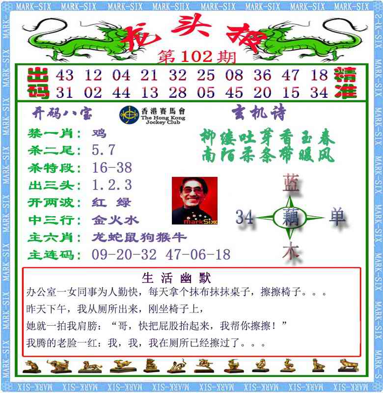 六合彩102期马经龙头报（荐）