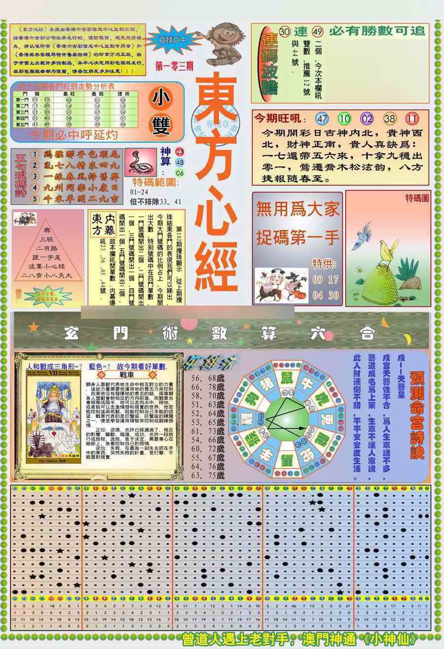六合彩103期(新版)东方心经A