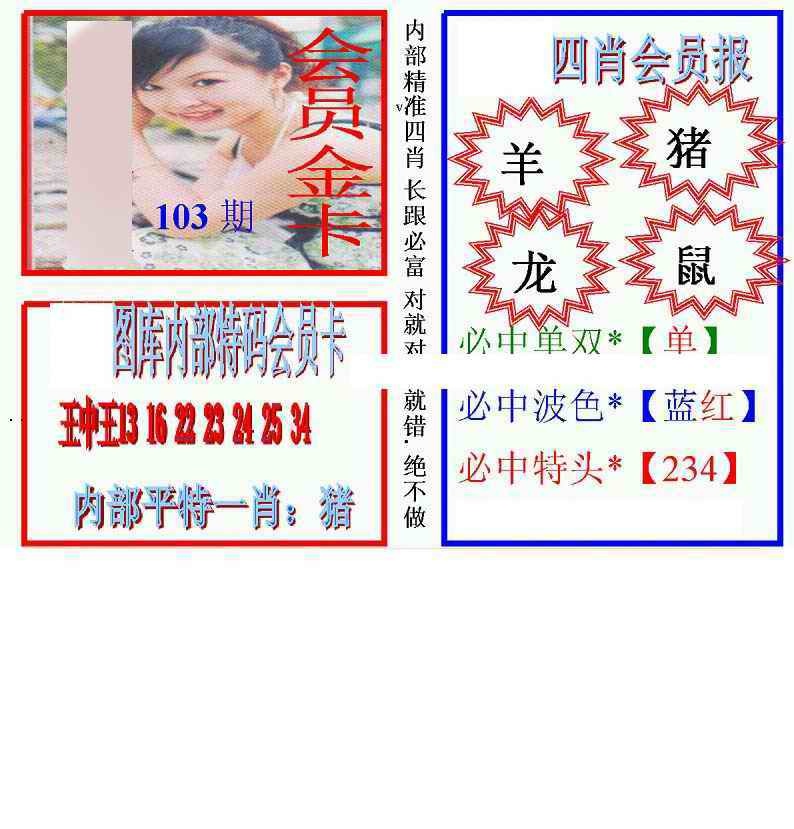 六合彩103期马经四肖会员报(新图)