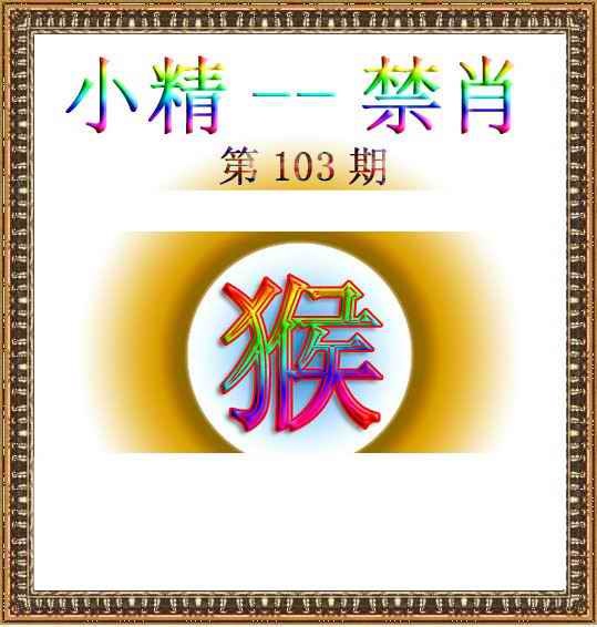 六合彩103期小精禁肖
