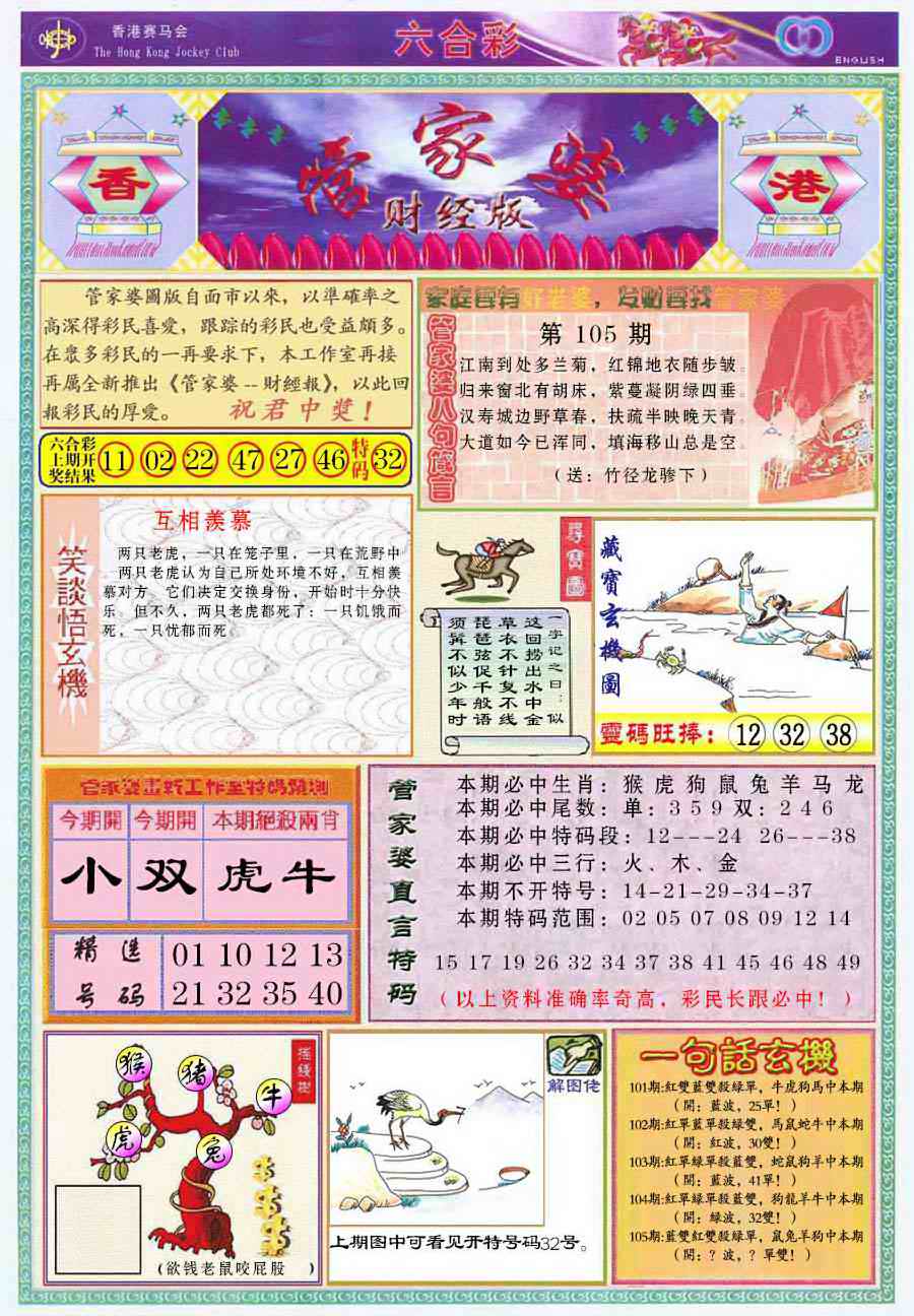 六合彩105期管家婆财经版