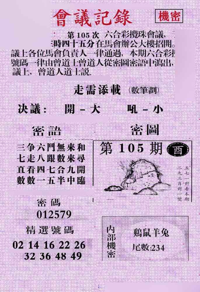 六合彩105期会议记录
