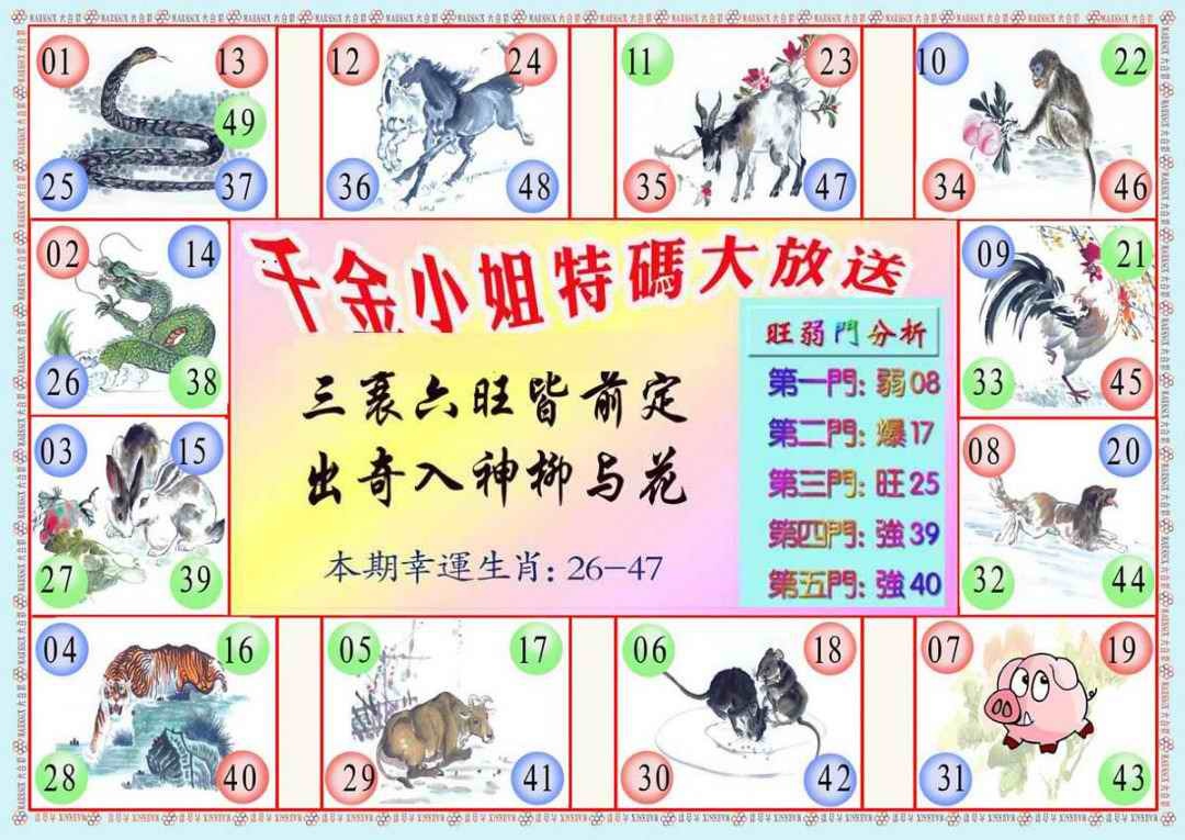 六合彩105期千金小姐B版