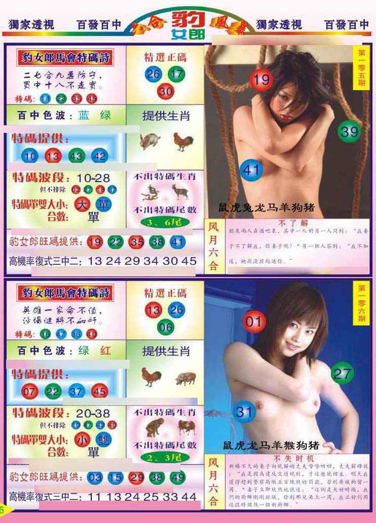 六合彩106期豹女郎