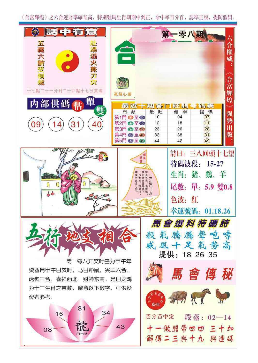 六合彩108期合富辉煌(新图)