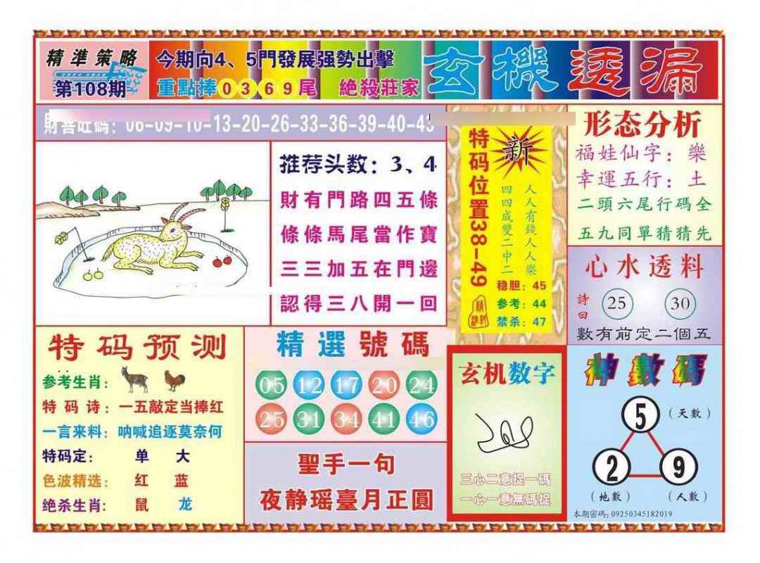 六合彩108期玄机透漏（新图）