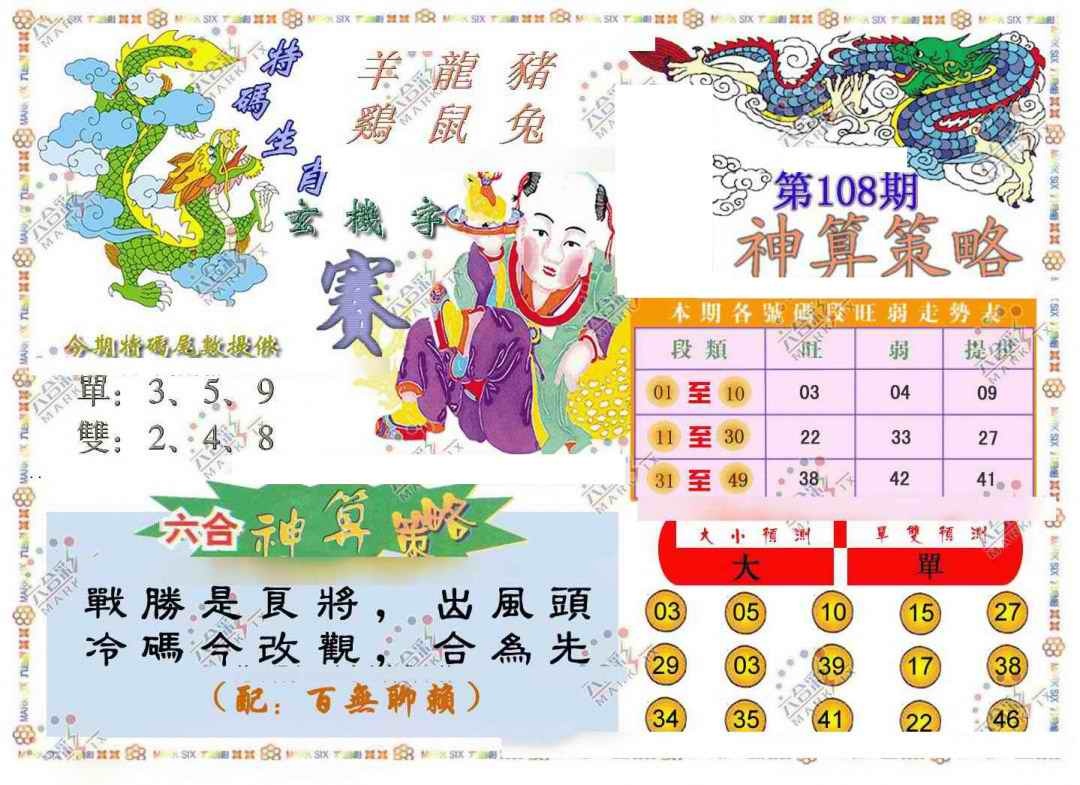 六合彩108期神算策略