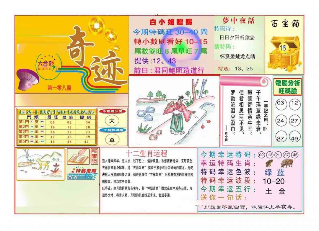 六合彩108期马经奇迹A(新图推荐)