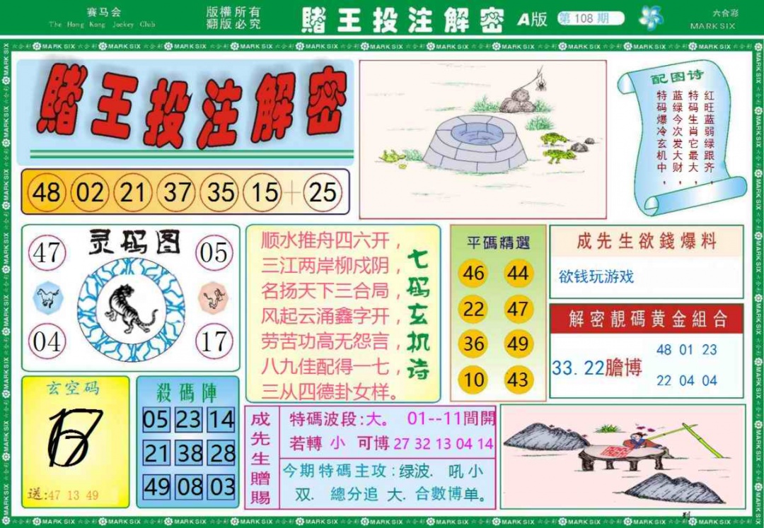 六合彩108期赌王投注解密记录