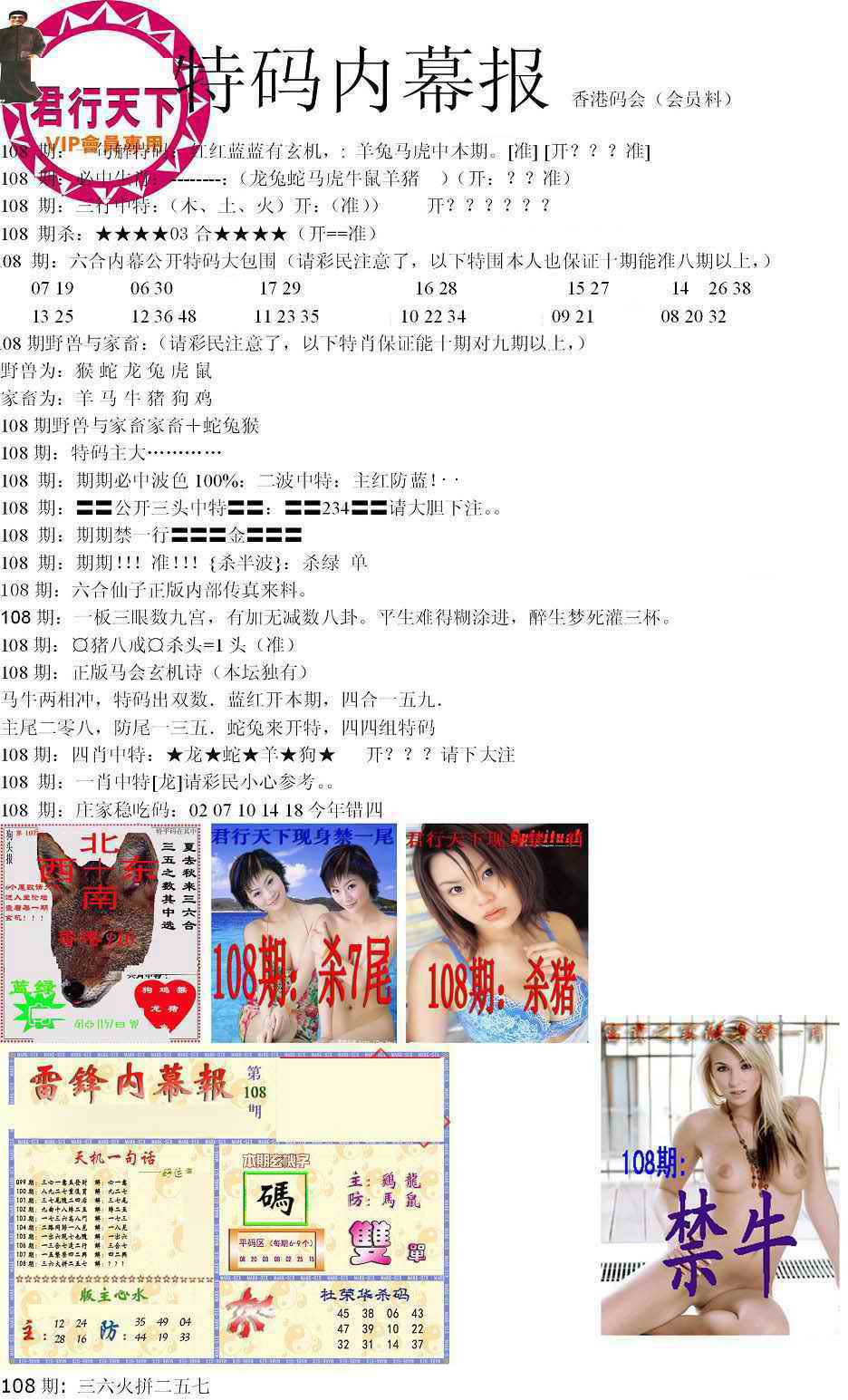 六合彩108期特码内幕报