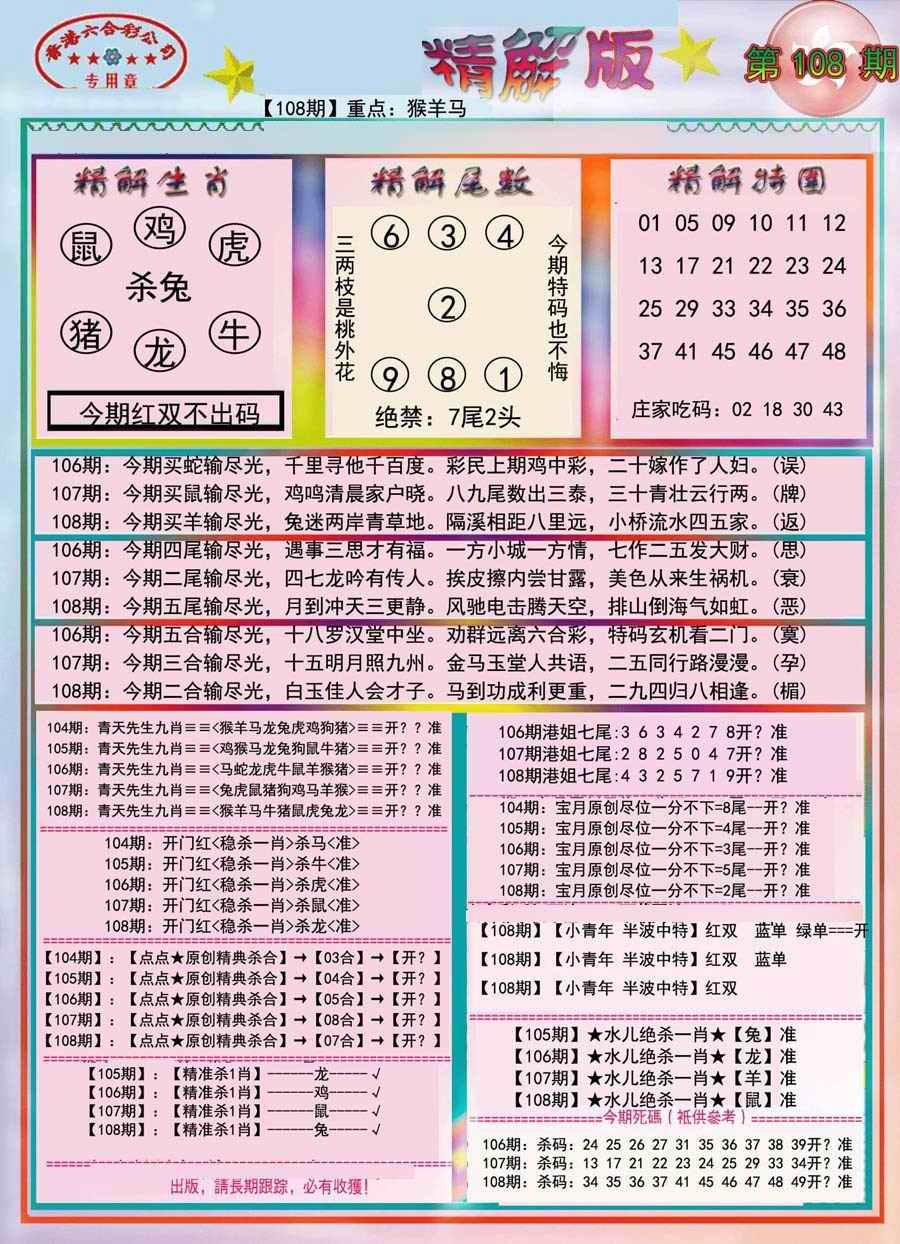 六合彩108期精解版-彩