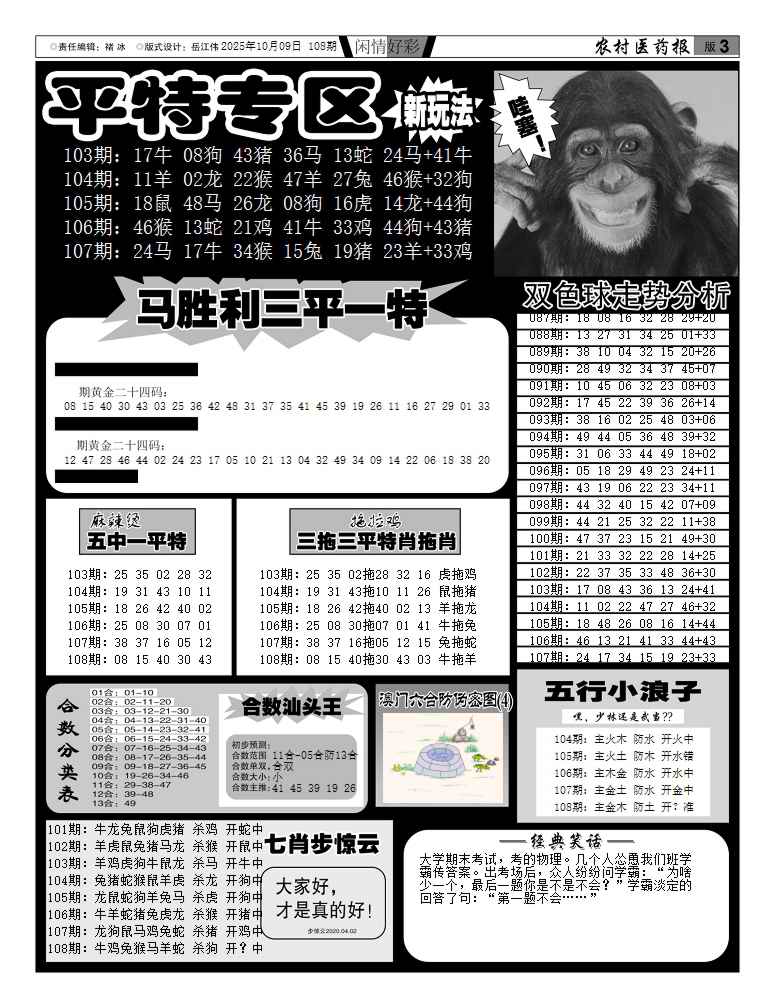 六合彩108期新粤彩(闲情好彩F)