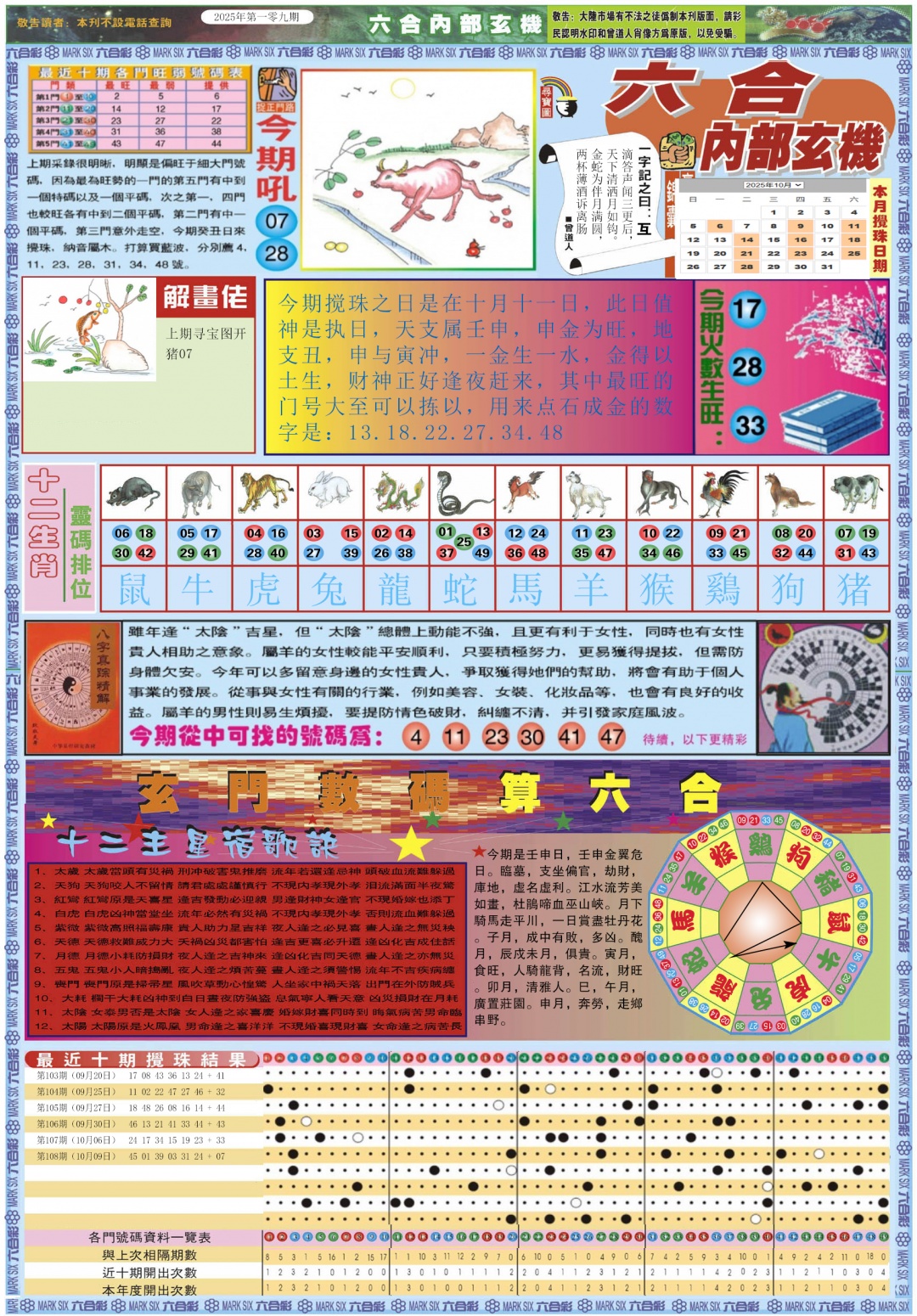 六合彩109期六合内部玄机A