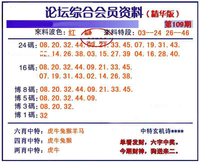 六合彩109期综合会员资料