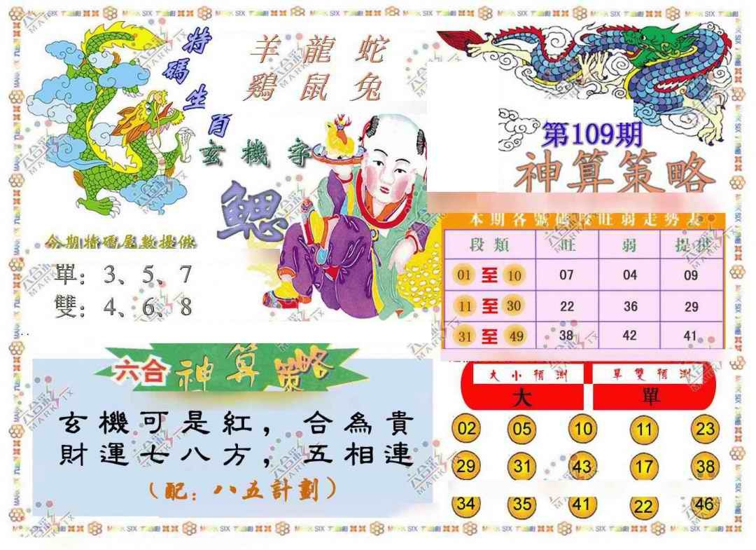 六合彩109期神算策略