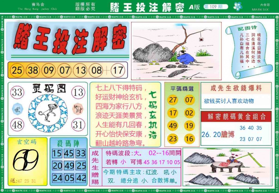 六合彩109期赌王投注解密记录