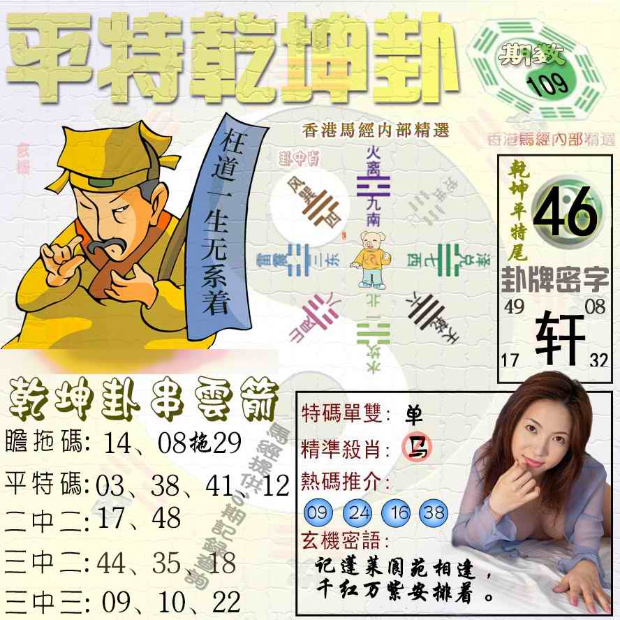 六合彩109期平特乾坤卦（荐）