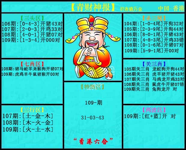 六合彩109期青财神报