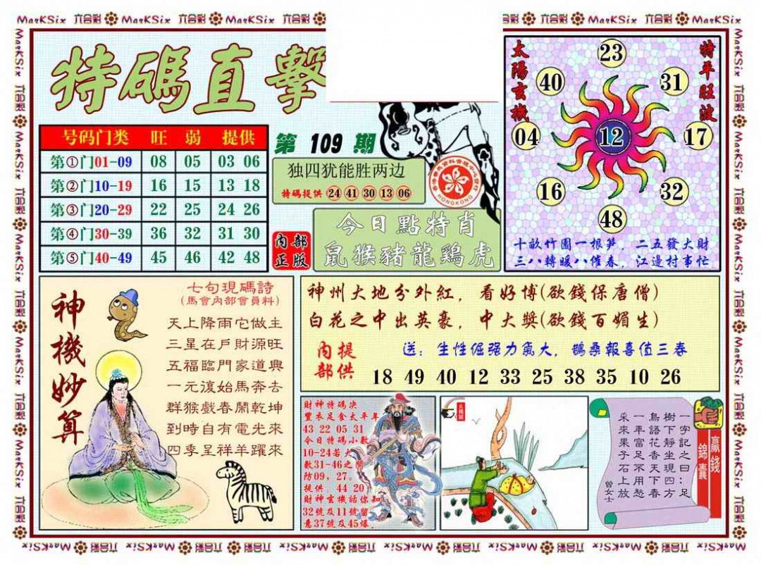 六合彩109期特马直击