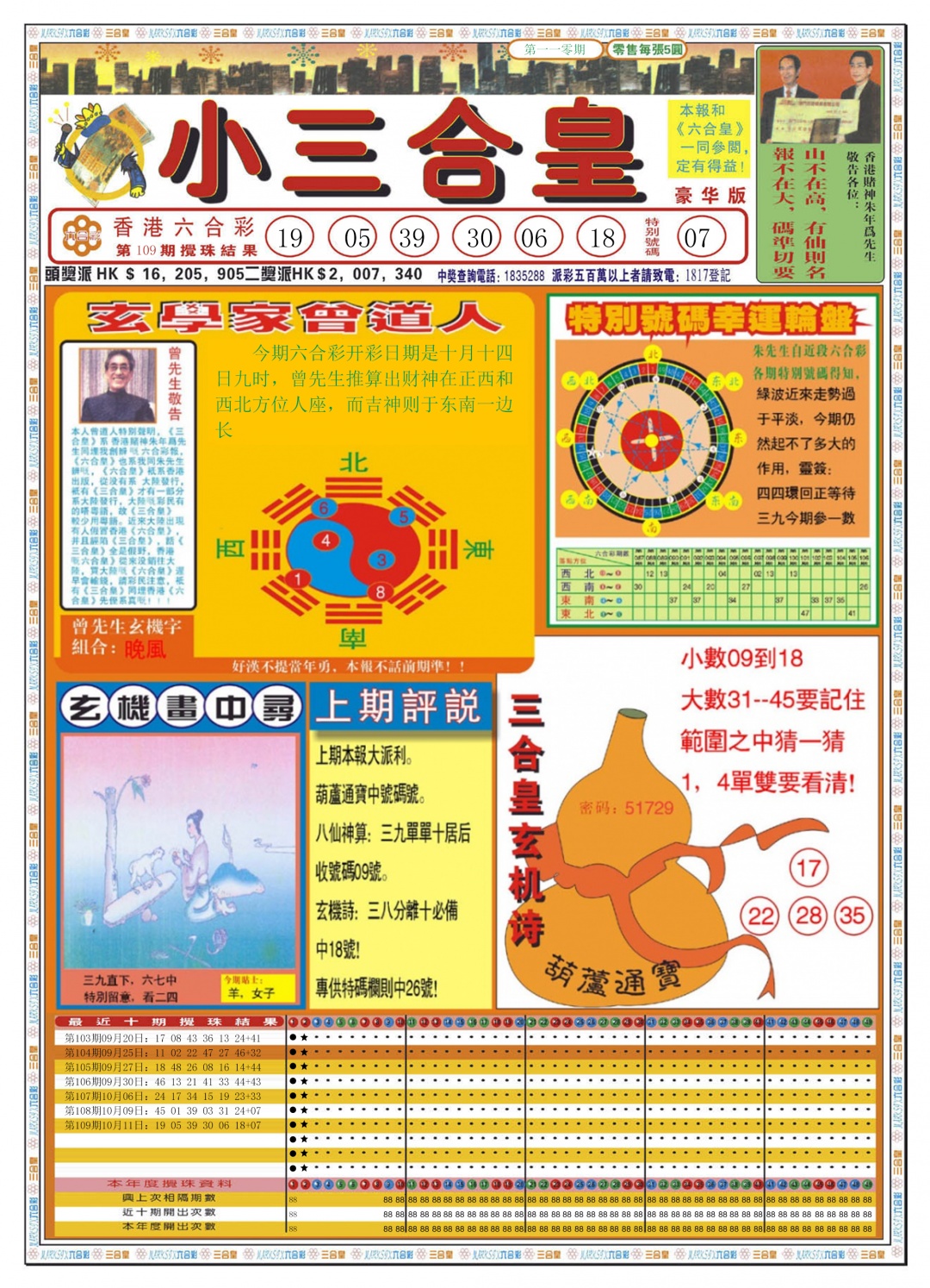 六合彩110期小三合皇A